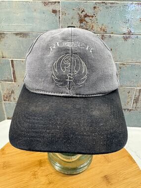 Vintage Ruger Embroidered Canvas Baseball Cap Graffiti Made in USA